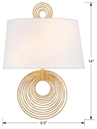 Doral 2 Light Renaissance Gold Wall Mount