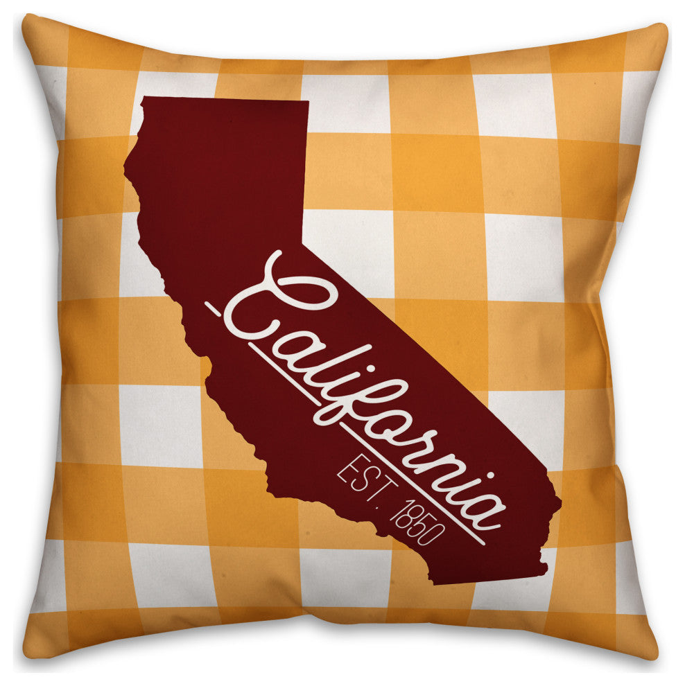 California Buffalo Check 18x18 Spun Poly Pillow