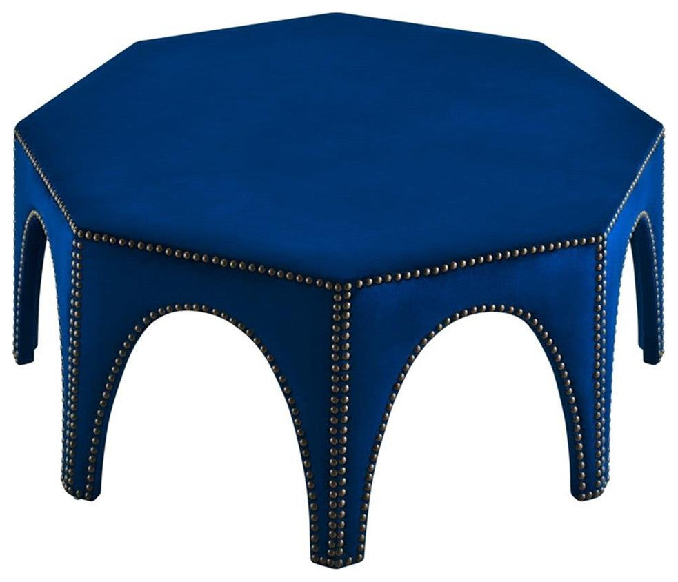 Victory Performance Velvet Ottoman, Navy