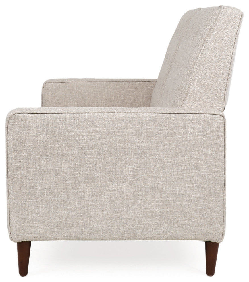 Manville Tufted Loveseat Pushback Recliner, Wheat/Dark Espresso, Fabric