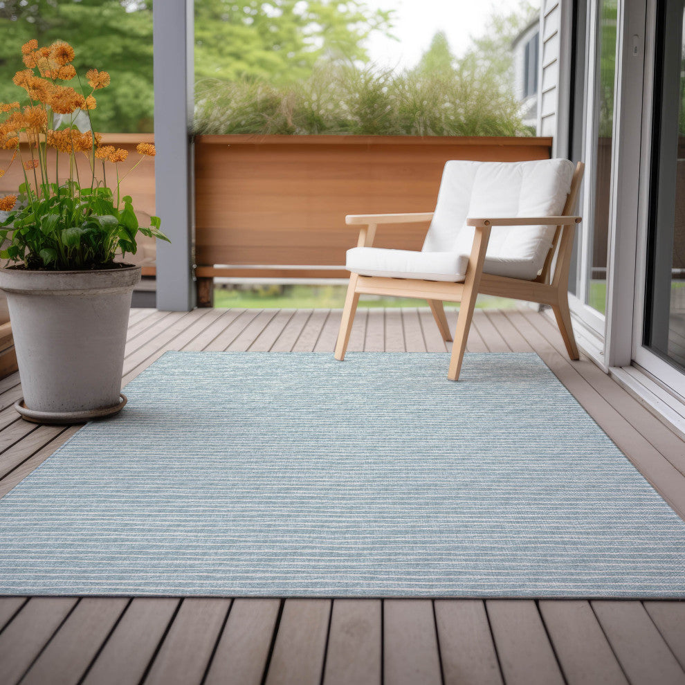 Indoor/Outdoor Laidley LA1 Sky Blue Machine Washable 5' x 7'6" Rug