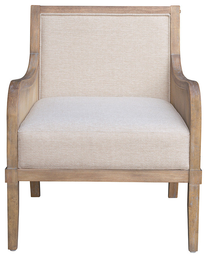 Martha Stewart Morgan Cane Accent Chair With Removable Back Cushion