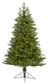 5' Cambridge Fir Faux Xmas Tree W/Warm, Multifunction Lights & Bendable Branches