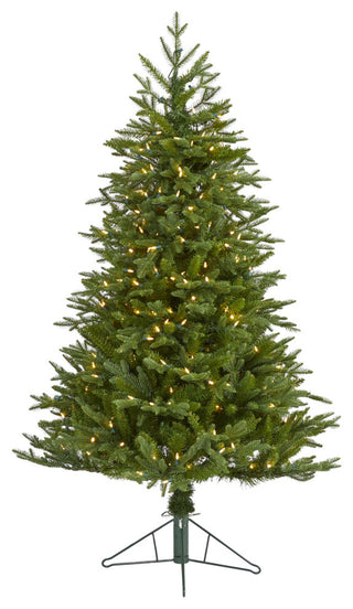 5' Cambridge Fir Faux Xmas Tree W/Warm, Multifunction Lights & Bendable Branches