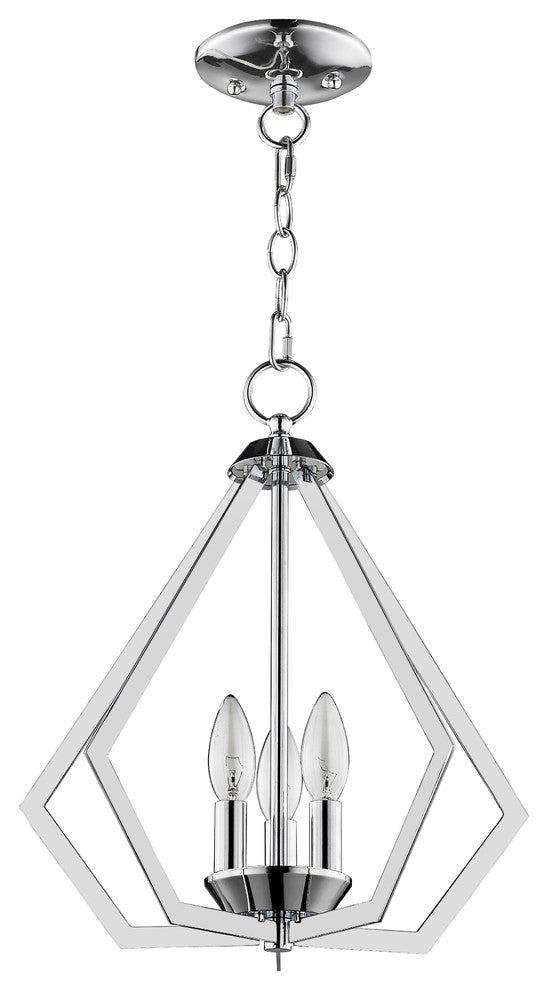 Prism 3-Light Mini Chandelier/Ceiling Mount, Polished Chrome