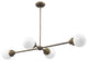 Portsmith 4-Light Raw Brass Island Pendant With White Globe Shades