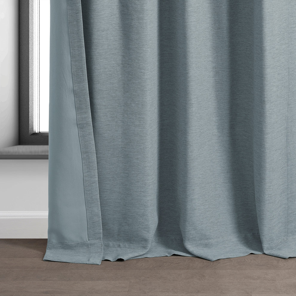 Bellino Blackout Room Darkening Curtain Single Panel, Gulf Blue, 50"x84"