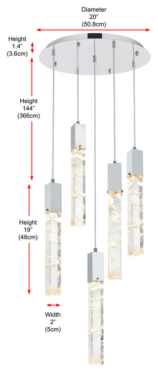 Home Living 20" Chandelier, Black