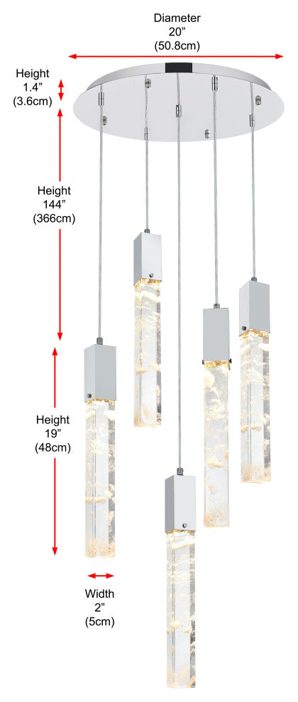 Home Living 20" Chandelier, Black