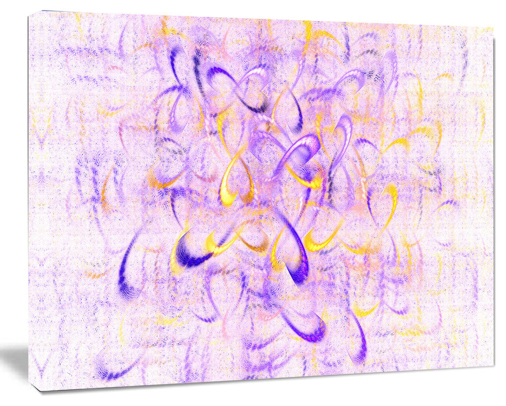 Light Purple Watercolor Fractal Art, Oversized Abstract Canvas Art Print, 60x40