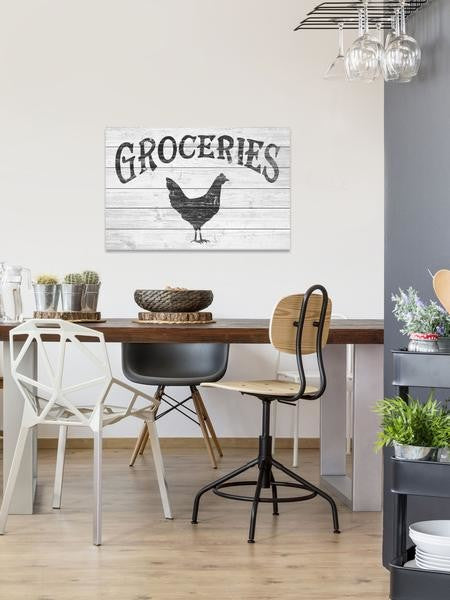 "Cookoo Groceries" Painting Print on White Wood, 60"x40"
