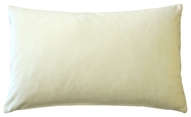 Pillow Decor - Corona Velvet Throw Pillow, Ivory, 12"x20"