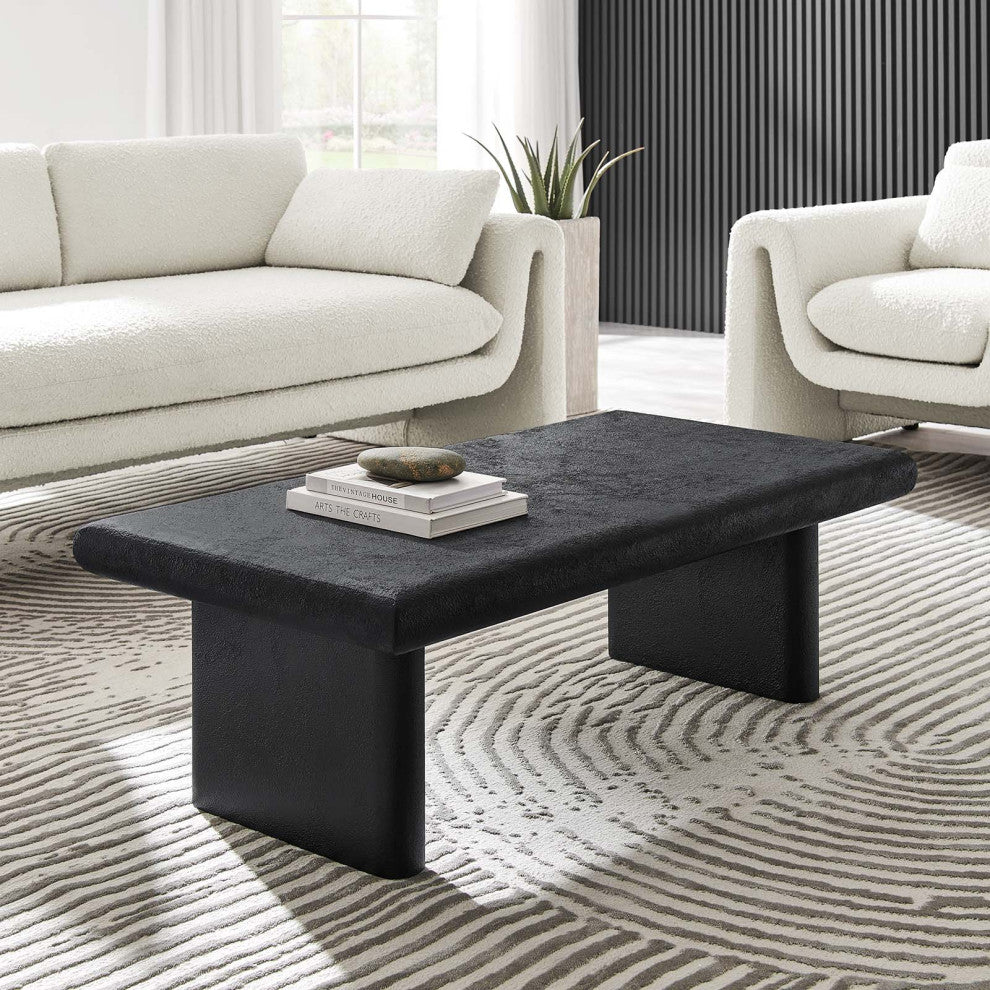Relic Concrete Textured Coffee Table - Black