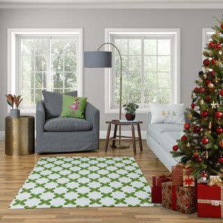 Snow Bird Decorative Throw Pillow, Green, 18"x18"