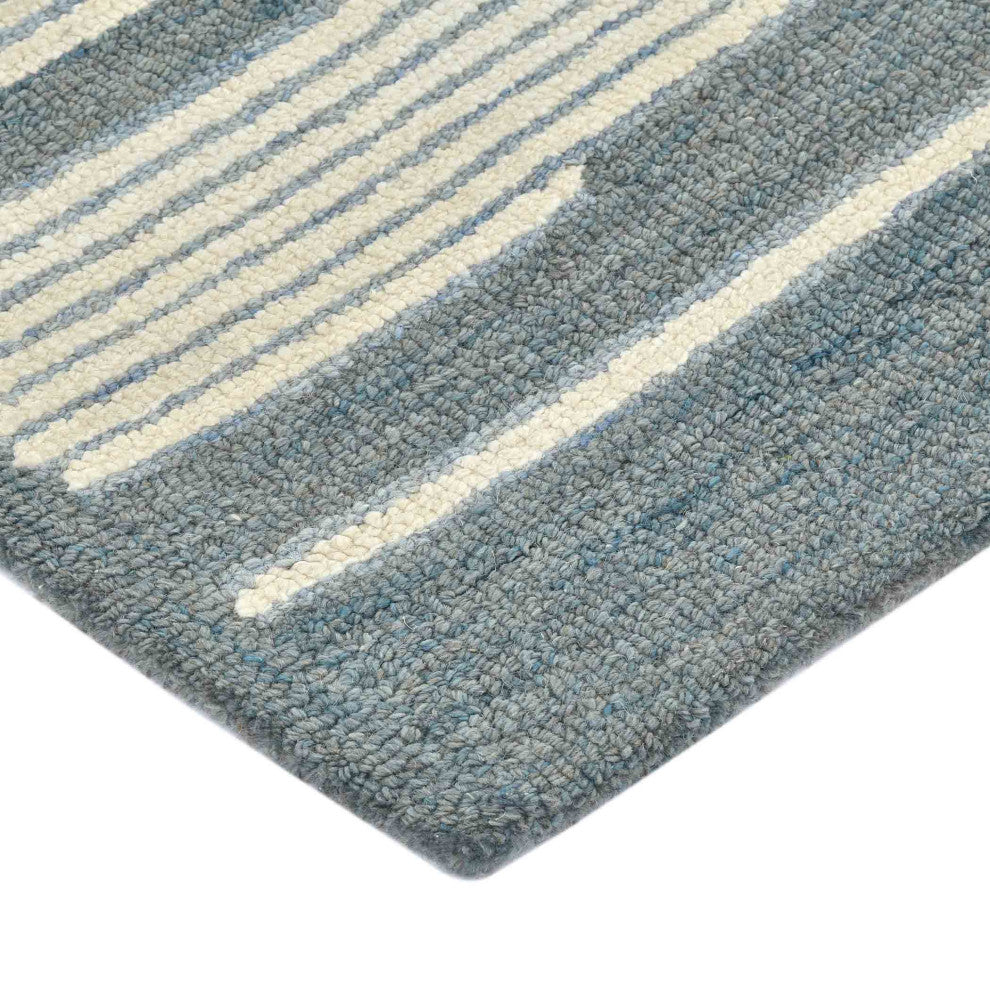 Chicago Umika Area Rug, Blue, 9'' x 13'', Geometric