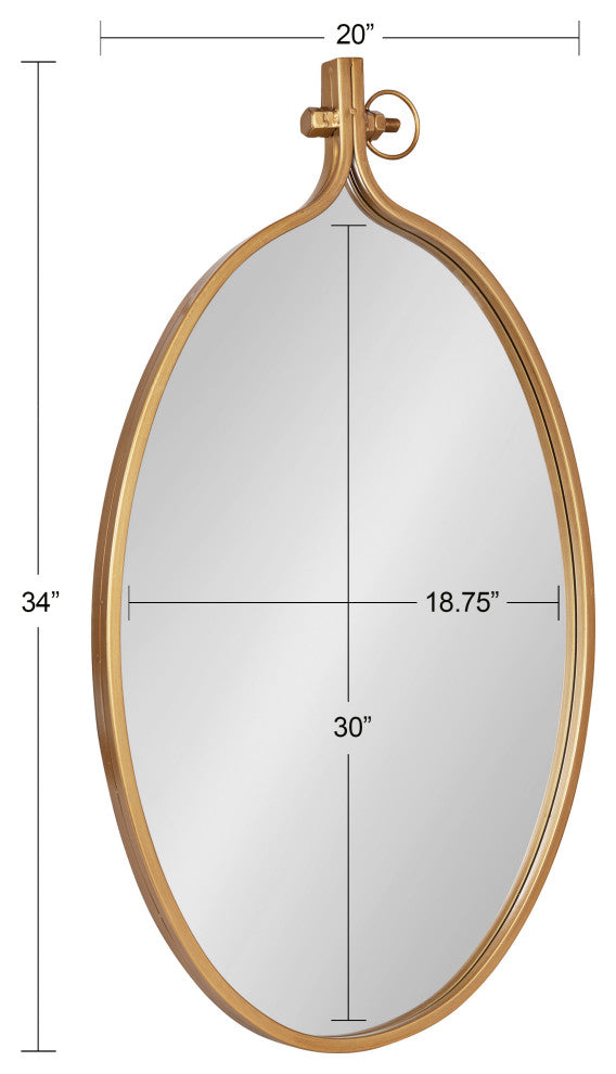 Yitro Metal Framed Wall Mirror, Gold 20x34