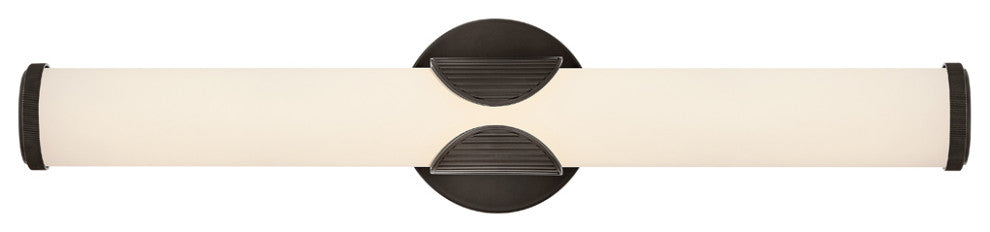 Hinkley Femi 22.5" Large LED Bath Vanity Light, Black Oxide + Etched Opal Glass