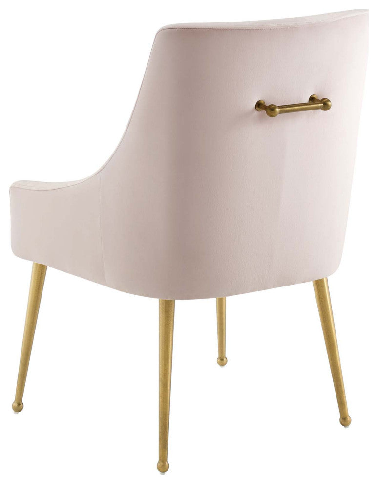 Side Dining Chair, Set of 2, Velvet, Metal, Pink, Modern, Cafe Bistro Restaurant