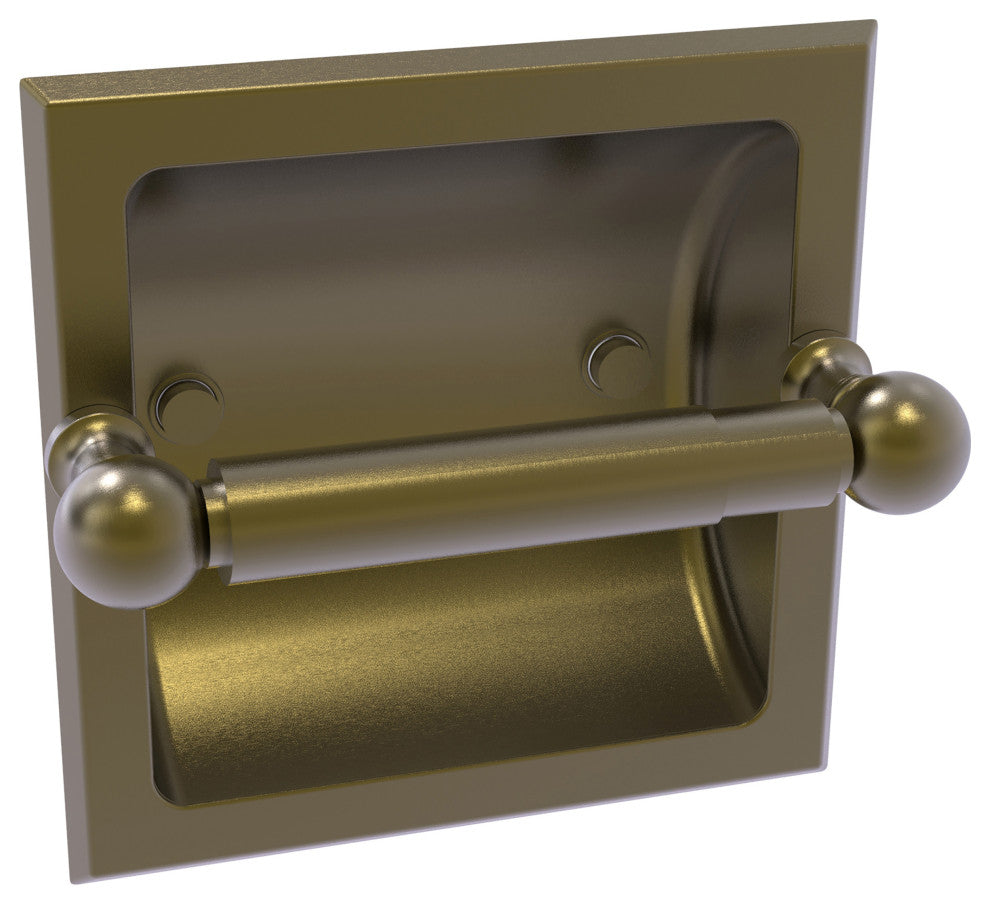 Dottingham Recessed Toilet Paper Holder, Antique Brass