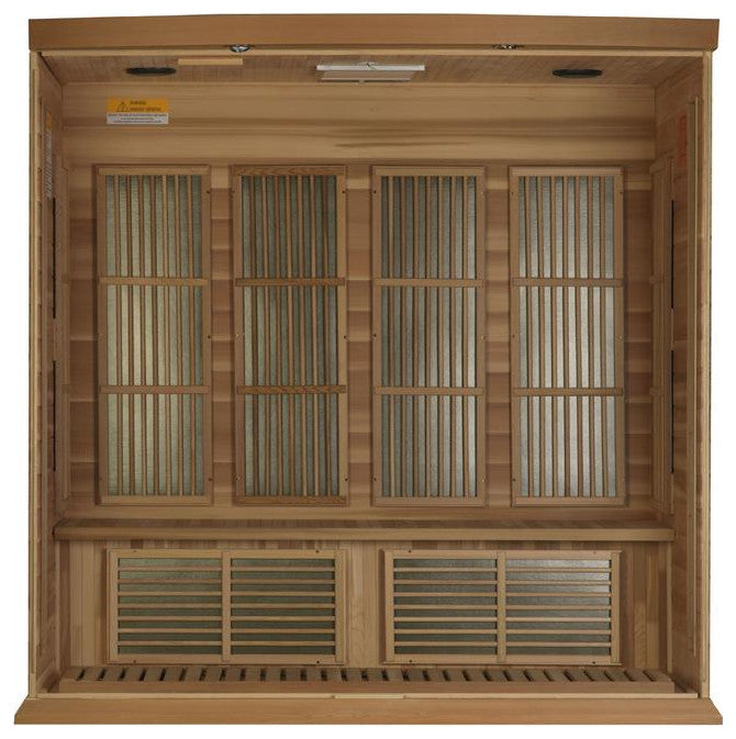 4-Person Corner Near Zero Emf (Under 2Mg) Far Infrared Sauna (Canadian Hemlock)