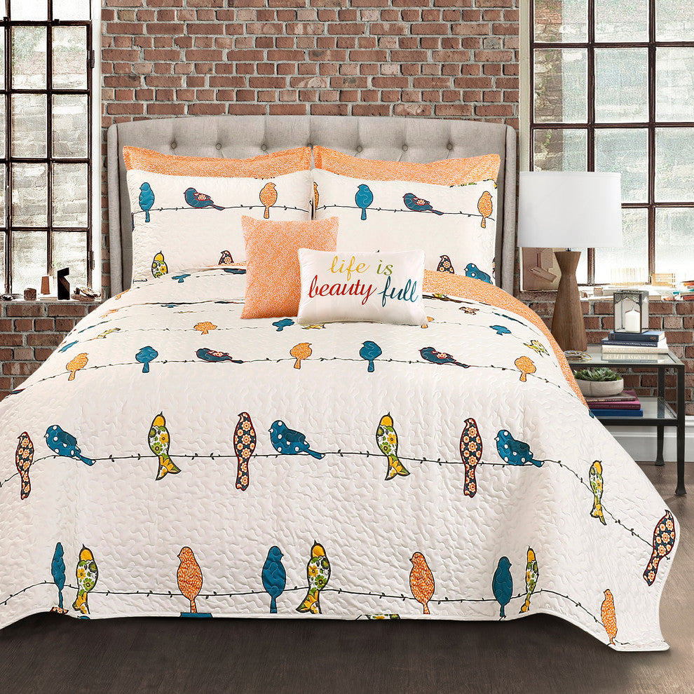 Rowley Birds Quilt Set, Multi, King