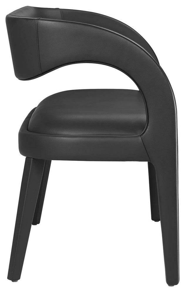 Pinnacle Vegan Leather Accent Bench, Black