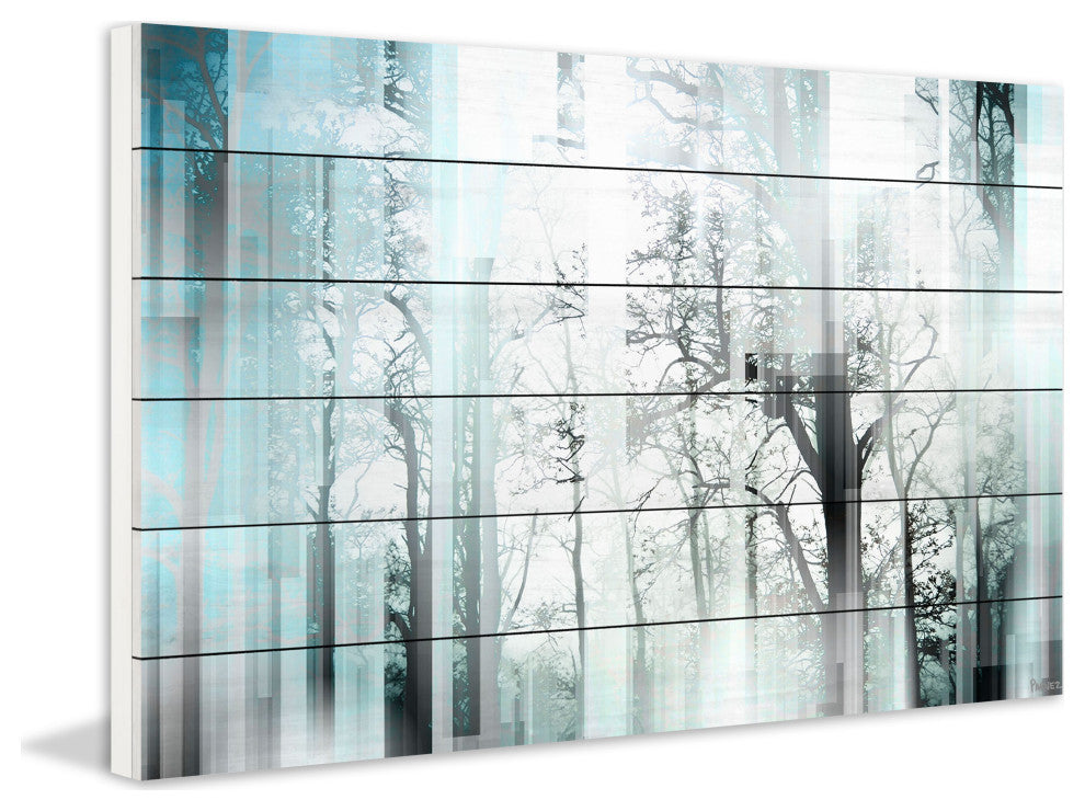 "Wild Trees" UV Ink Print on White Wood, 45"x30"