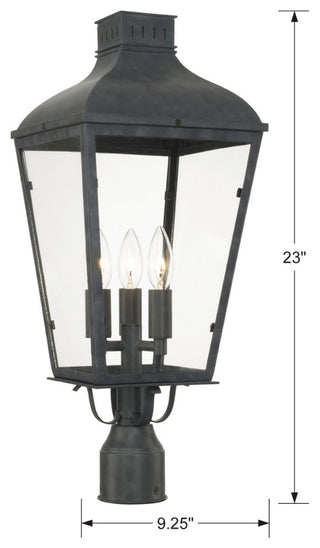 Crystorama Lighting Group DUM-9807 Dumont 3 Light 23" Tall - Graphite