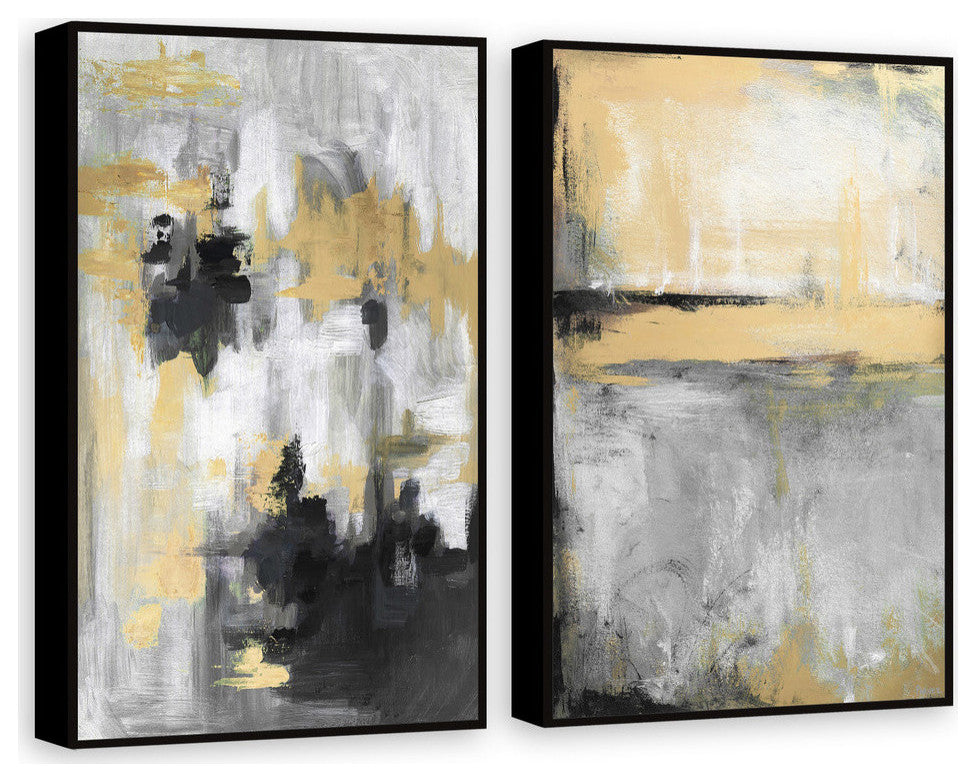 Golden Fog Diptych, 80"x60"