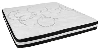 14" Metal Platform Bed Frame, 10" Pocket Spring Mattress & Memory Foam Topper, Black, Queen