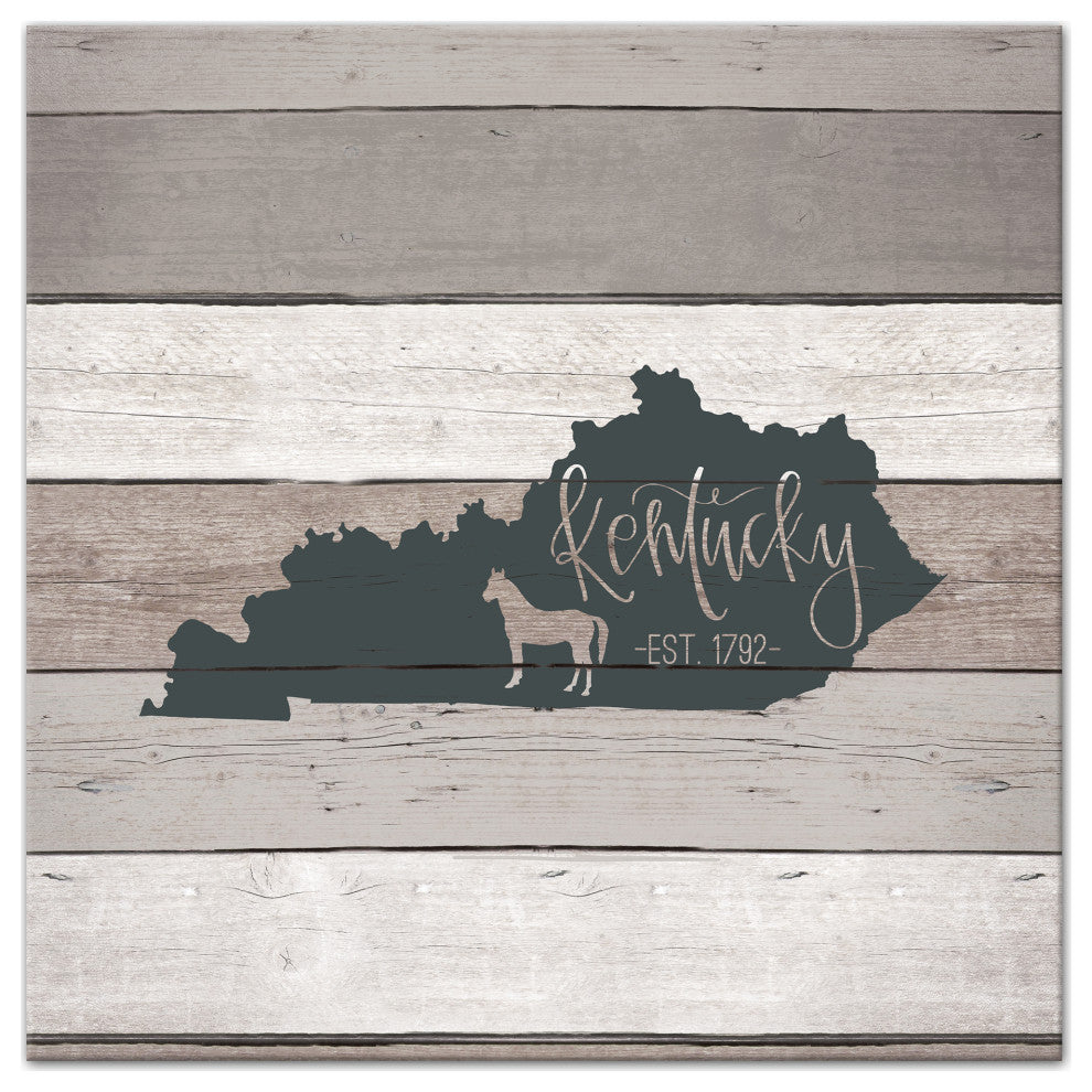 Kentucky Established 16x16 Canvas Wall Art