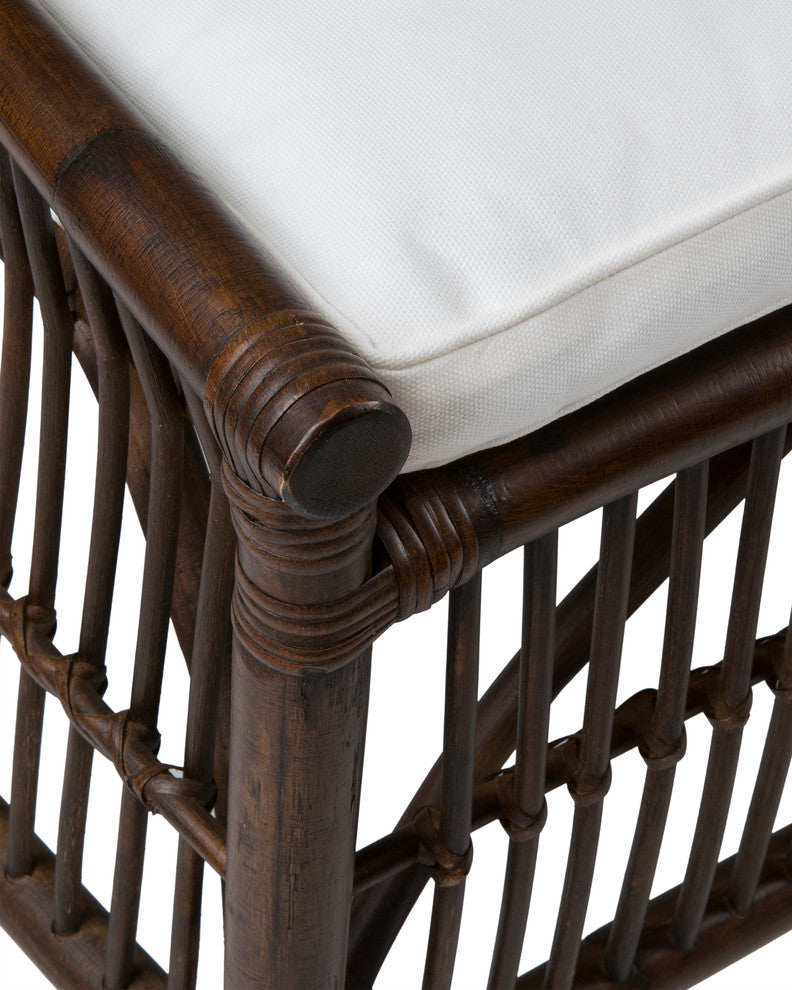 East at Main Deep Brown Rattan Cushioned Accent Chairs (Set of 2)