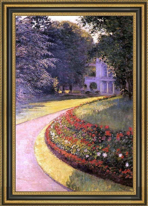 Gustave Caillebotte The Park at Yerres Framed Premium Canvas Print, 16"x24"
