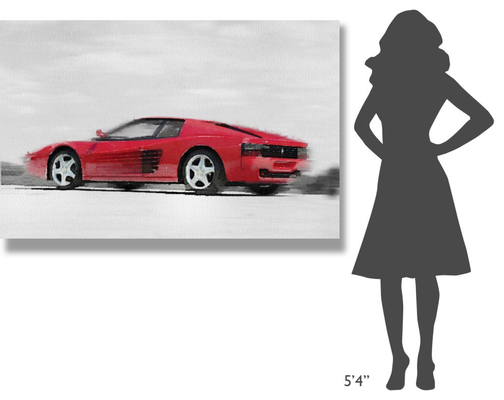 "Ferrari 512 TR Testarossa Watercolor" Fine Art Print
