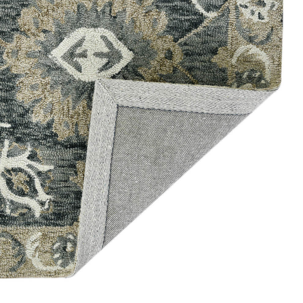 Romania Newburg Area Rug, Gray, 9' x 13', Floral