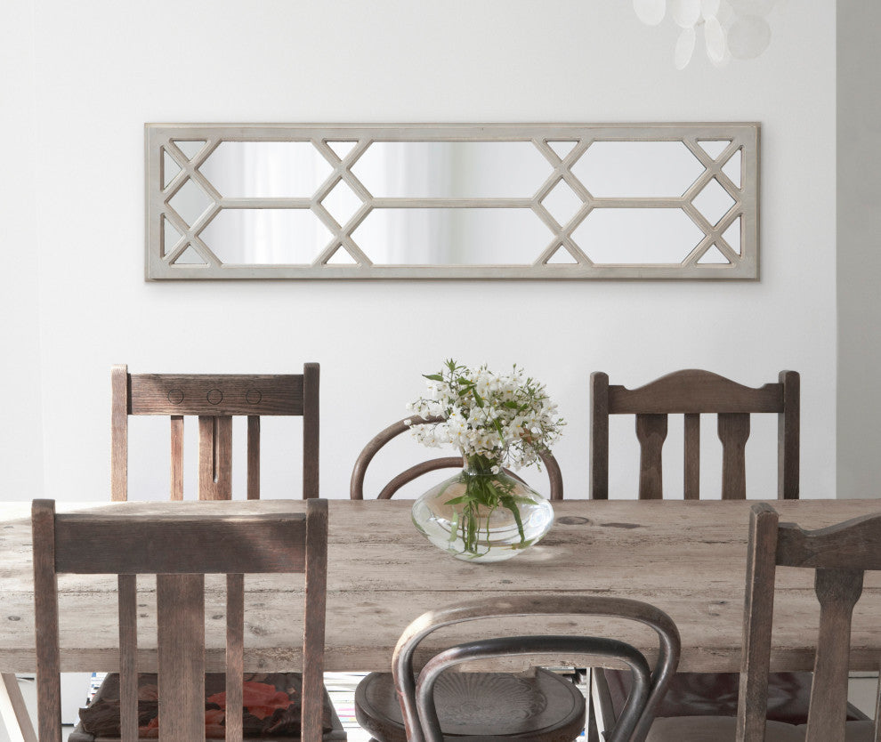Gramlock Wood Wall Mirror, Gray, 13x48