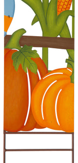 41.5"H Fall Metal Scarecrow and Corns Combo Yard Stake