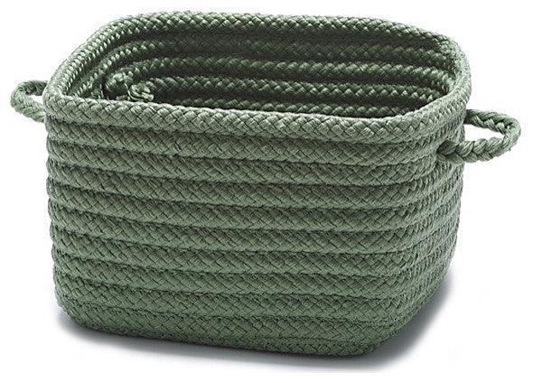 Colonial Mills Basket Simply Home Shelf Storage Moss Green Square