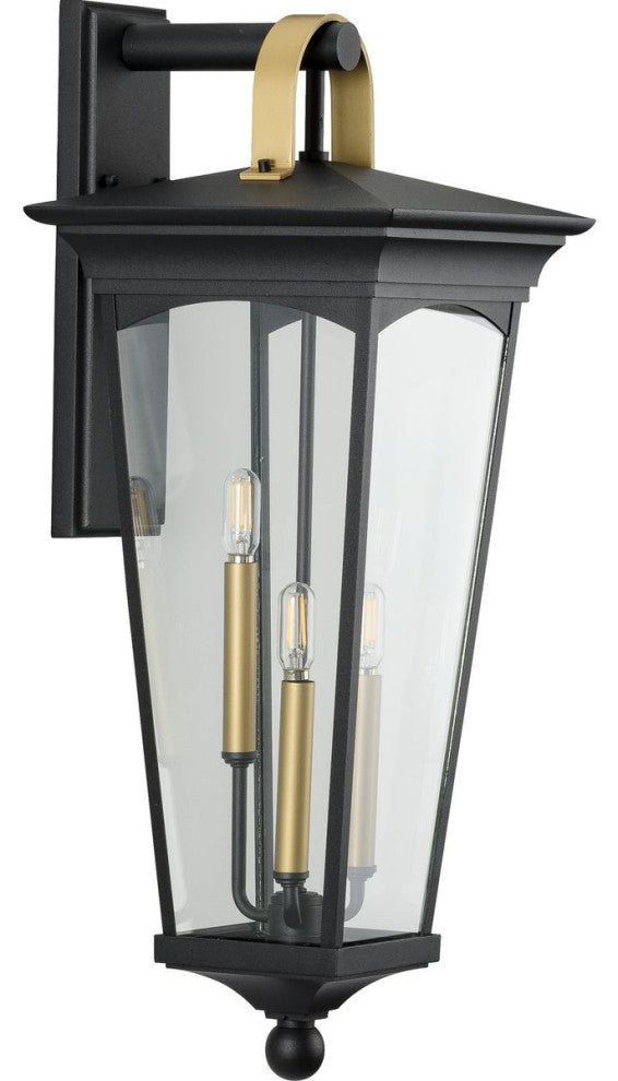 Chatsworth Collection Black Three-Light Large Wall Lantern