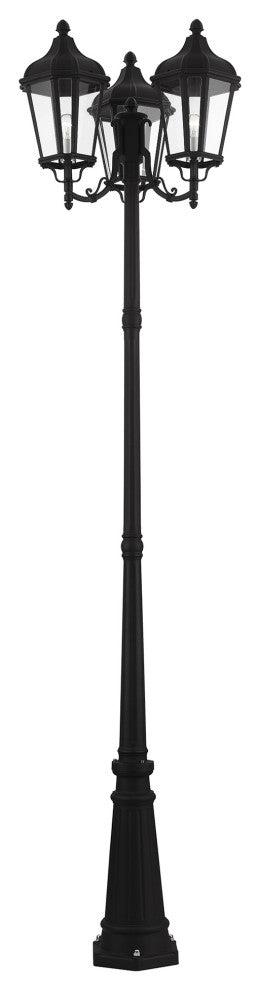 Livex Lighting Morgan 3 Light Textured Black Outdoor Post