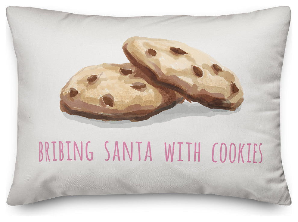 Bribing Santa with Cookies 14"x20" Throw Pillow Cover