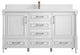 Aberdeen 60 Single Bathroom Vanity in White 1.5" White Quartz