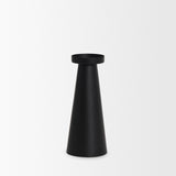 Quadir Tall Matte Black Metal Candle Holder