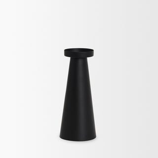 Quadir Tall Matte Black Metal Candle Holder