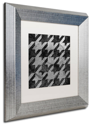 Color Bakery 'Houndstooth VI' Art, Silver Frame, White Matte, 11"x11"
