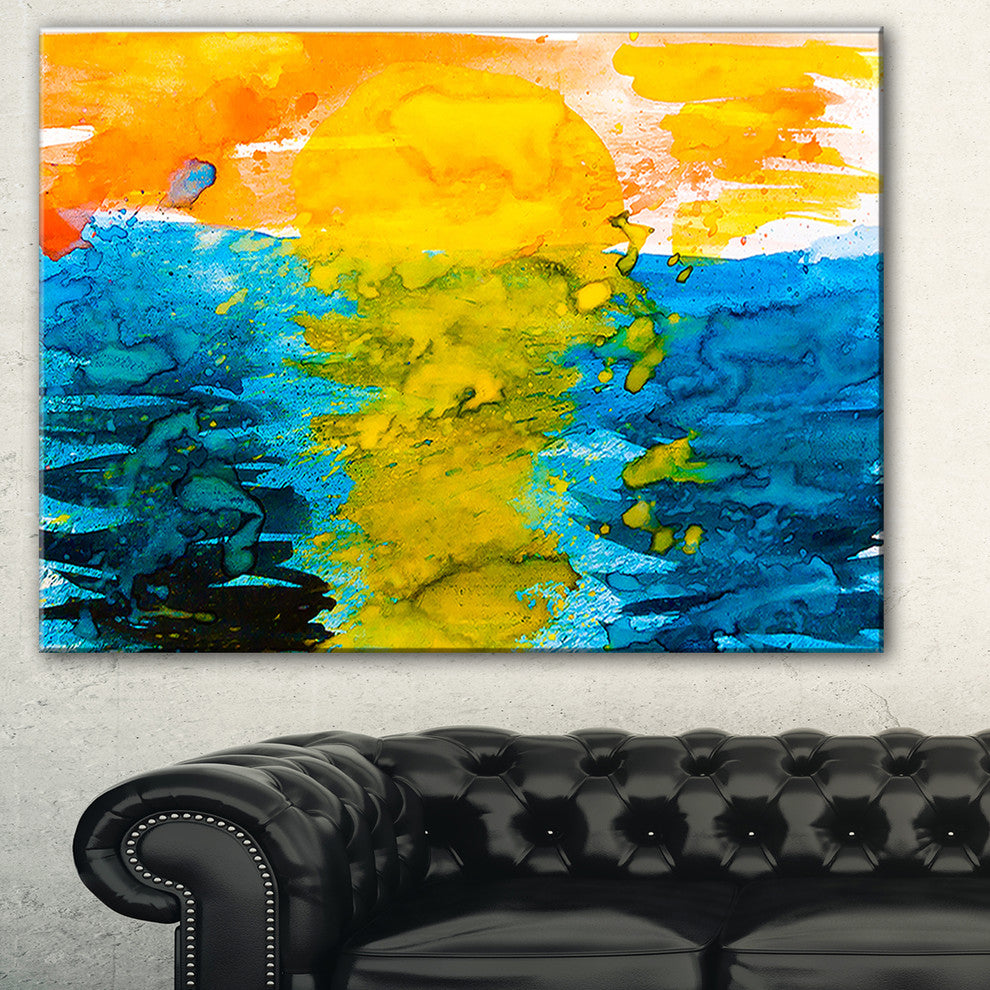"Sea Texture in Yellow Blue" Canvas Print