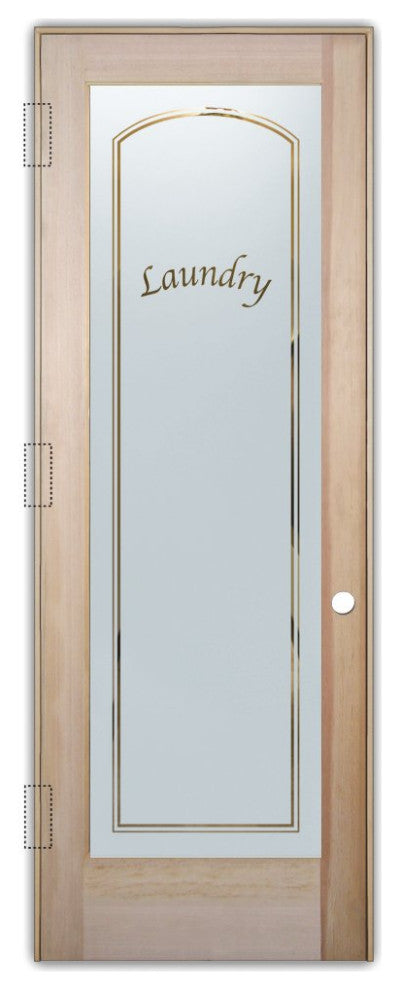 Laundry Door - Classic Arched - Douglas Fir (stain grade) - 32" x 80" - Knob...