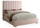 Becca Velvet Upholstered Bed, Pink, King