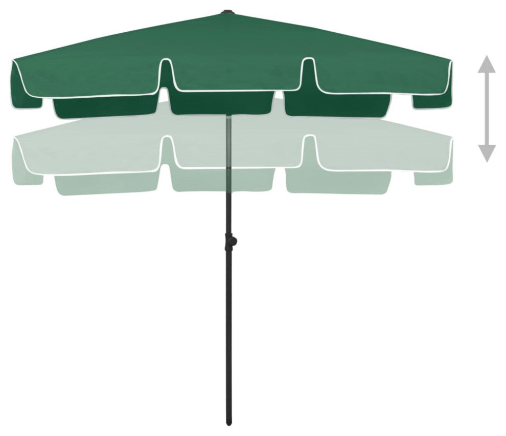 Vidaxl Beach Umbrella Green 78.7"x49.2"