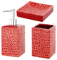 Set Of 3 Stoneware Bath Set, Red